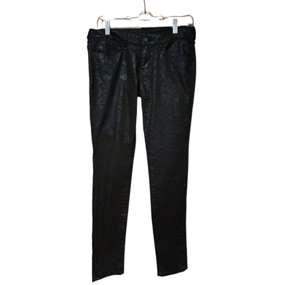 Mavi Serena‎ Low Rise Super Skinny Jeans Black Snakeskin Stretch Womens Size 28